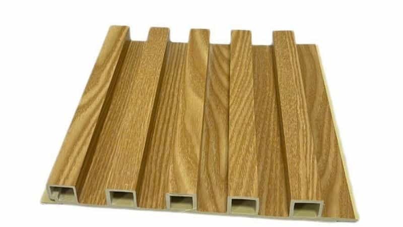 Tấm lam nhựa 5 sóng vân gỗ màu kem nhạt