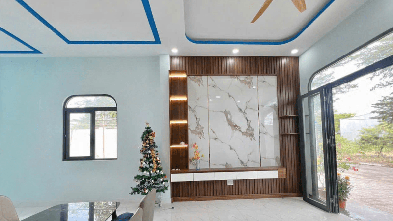 ốp tường bằng tấm nhựa giả đá