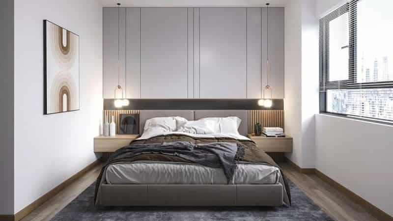 ốp tường phòng ngủ tấm nhựa xi măng