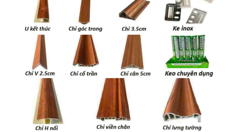 các loại phụ kiện tấm nhựa ốp tường